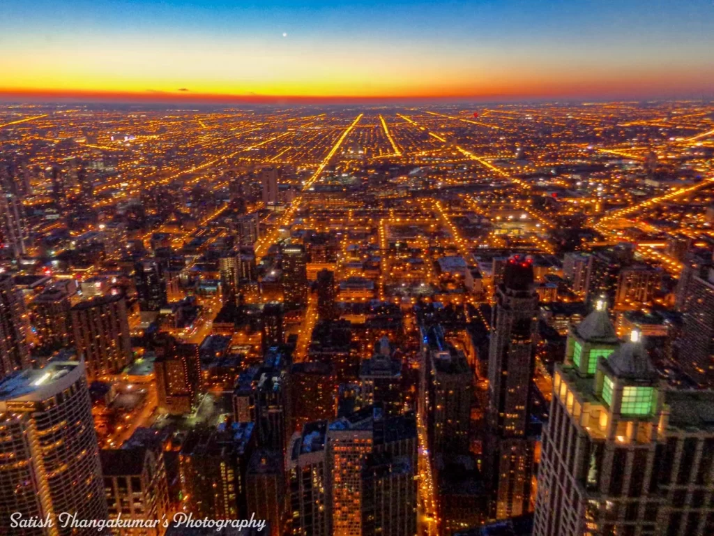 Sunset view from 360 CHICAGO